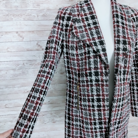 Calvin Klein Tweed Suit Jacket Open Front - Picture 2 of 8